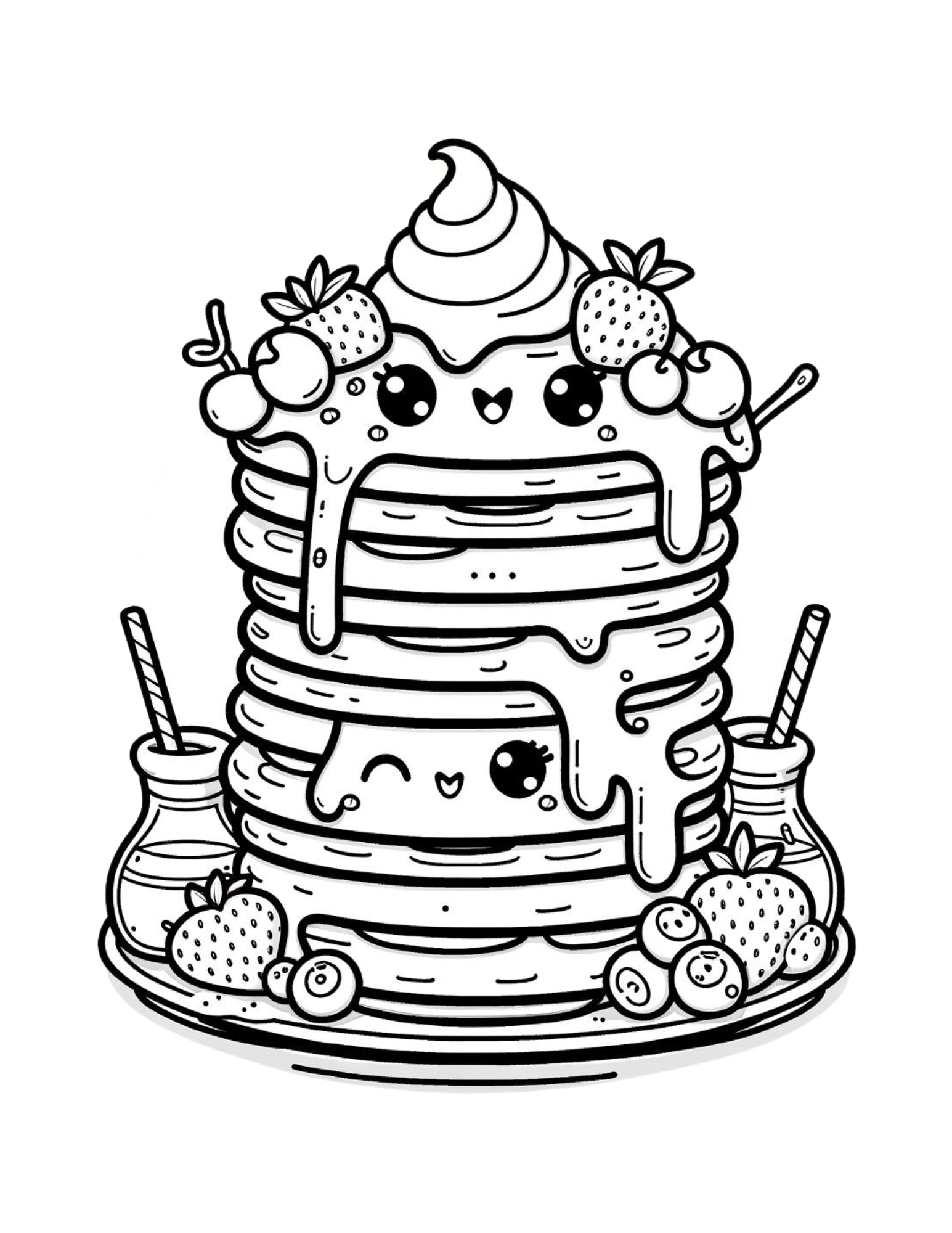 Free Cute Kawaii Coloring Pages (7 pages)