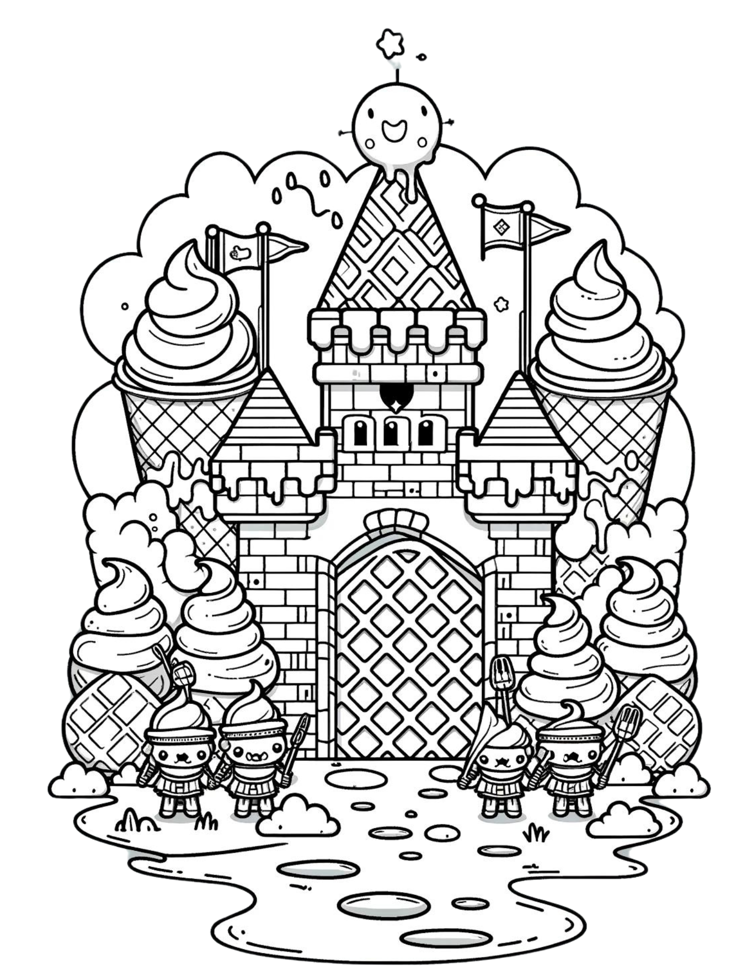 Free Printable Dessert Coloring Pages (7 pages)