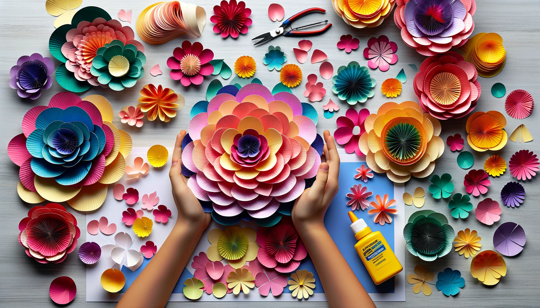 Crafting Joy: Colorful Paper Flowers Craft for Kids