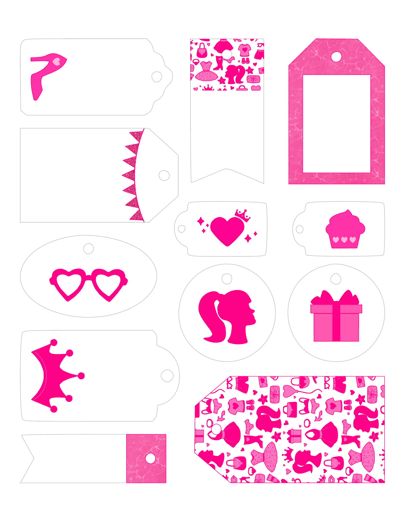 Barbie Gift Tags – Free Print Then Cut SVG File