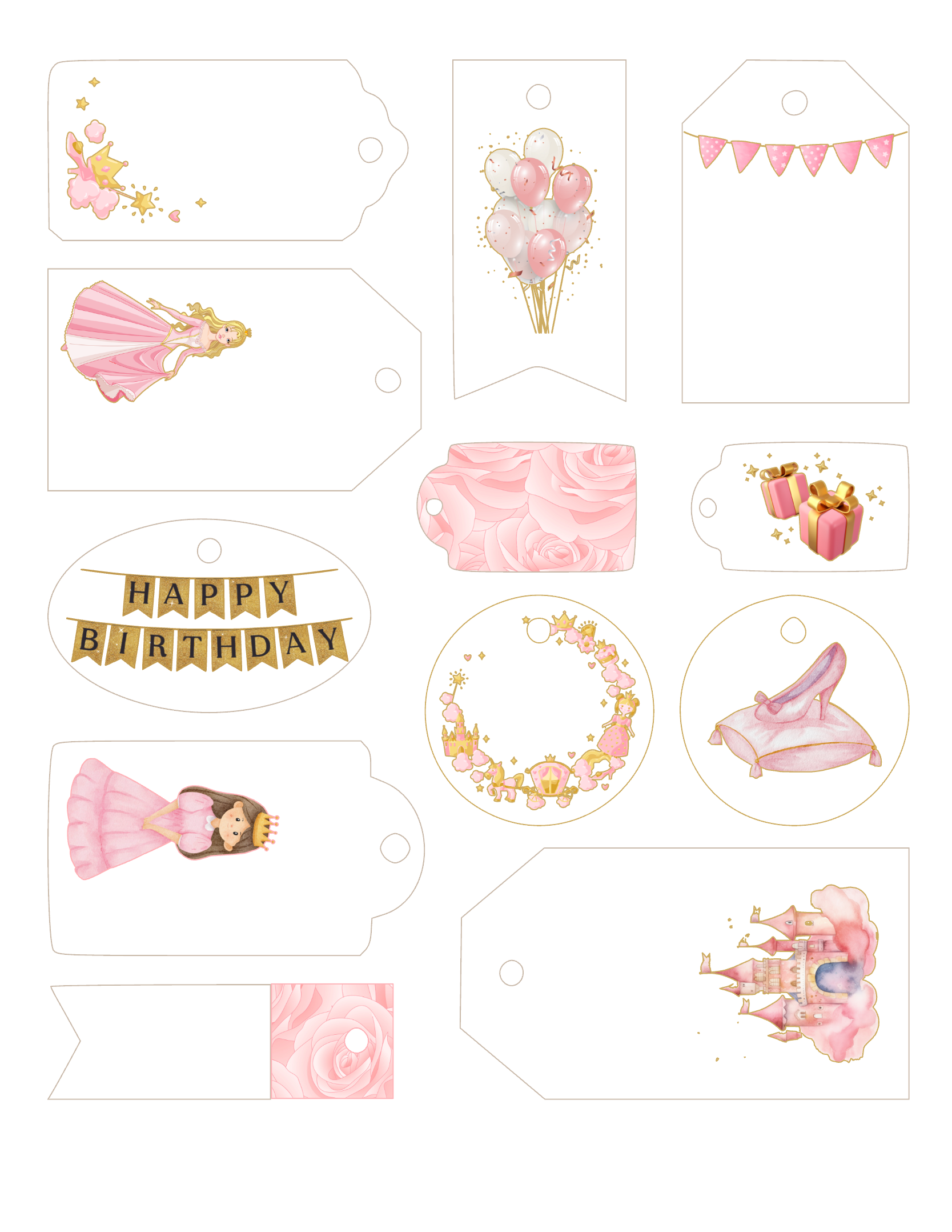 Princess Gift Tags | Free Print Then Cut SVG File