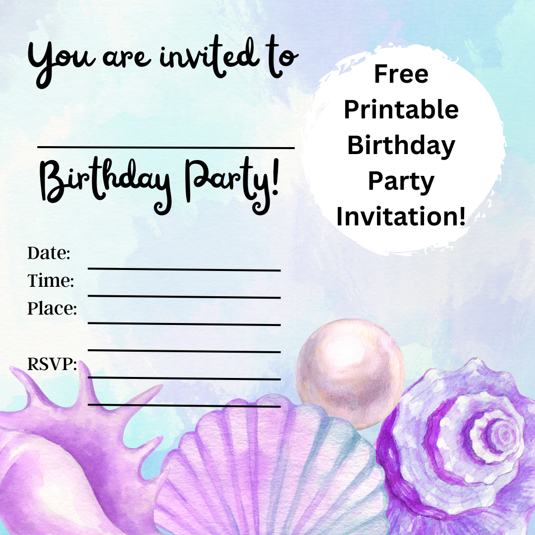 Free Printable Mermaid Birthday Party Invitations