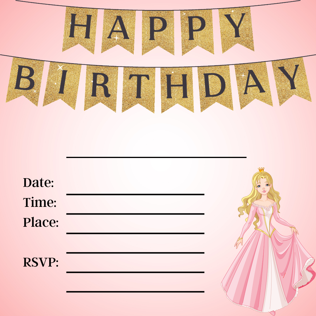 Princess Birthday Party Invitations